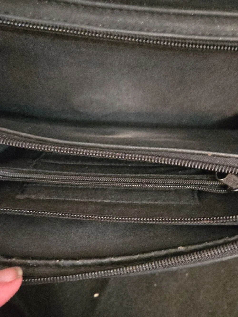 Black Leather Sling Backpack - Unbranded
